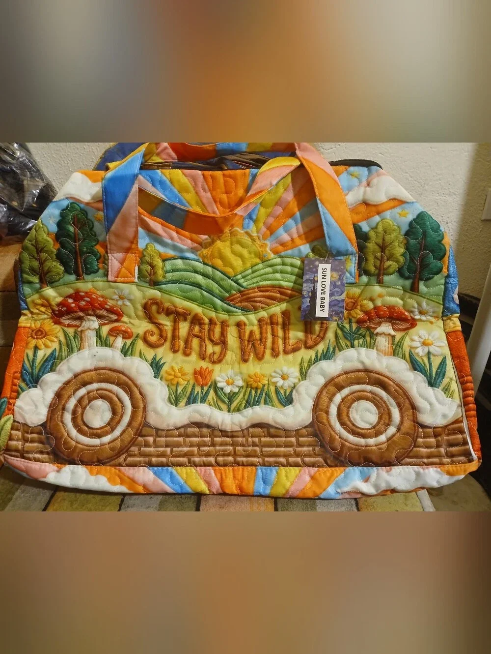 Stay Wild Quilted Tote Bag - Multicolor